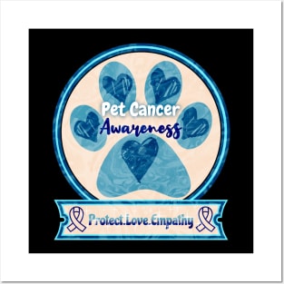 Pet Cancer Awareness Soft Blue Edition Posters and Art